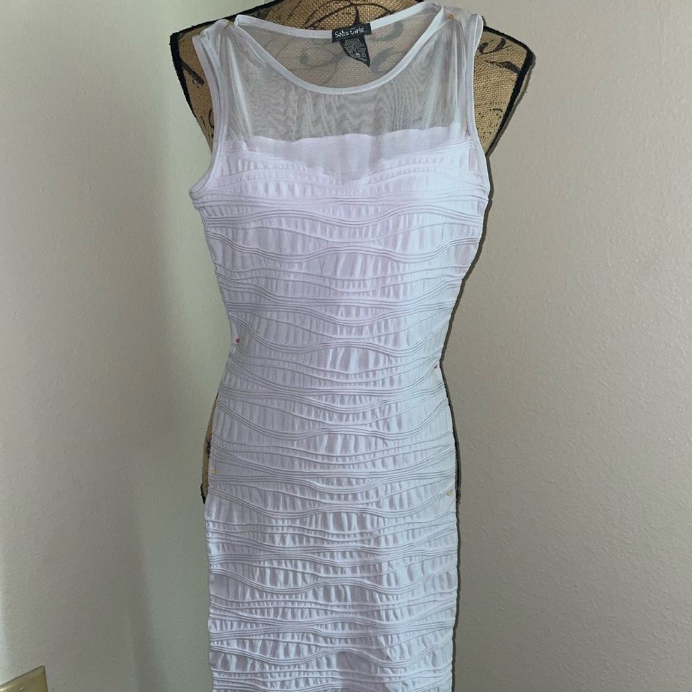 Light pastel purple, sml stretch mini dress, above knees